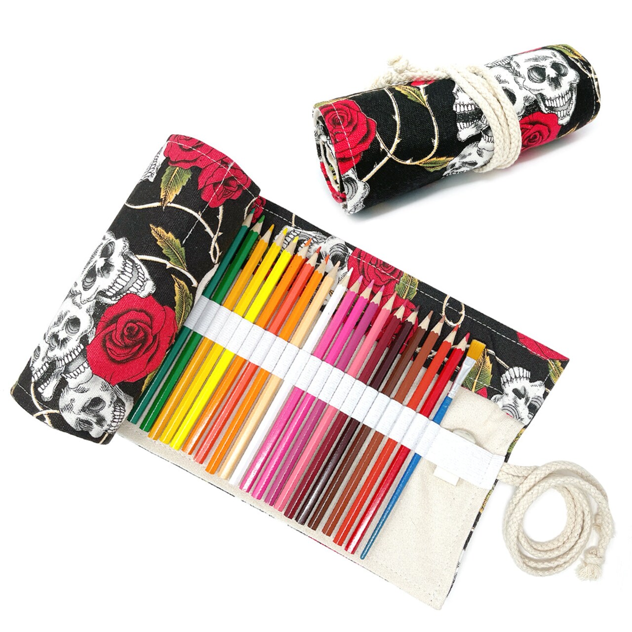 Wrapables Pencil Roll Organizer, Colored Pencil Wrap Pouch (72 slots)